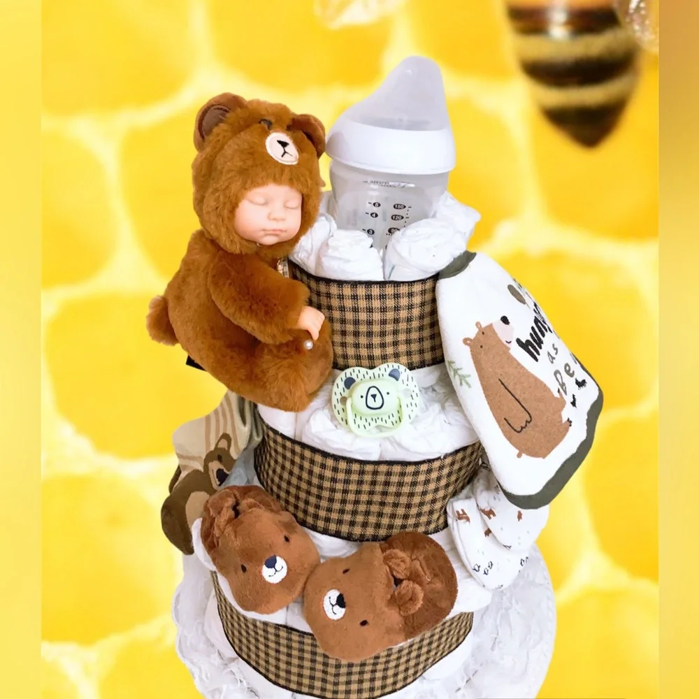 Teddy Bear Diaper Cake